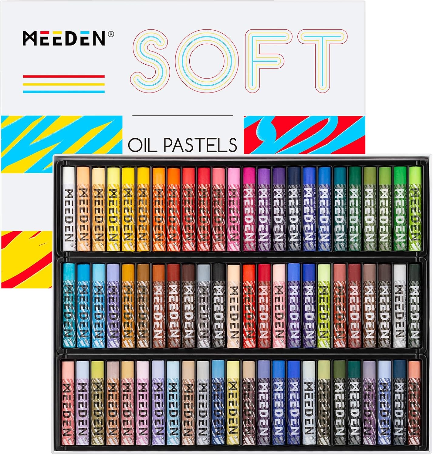 Detalle de MEEDEN Soft Oil Pastels Set (72 Vibrant Colours) for Artists & Beginners