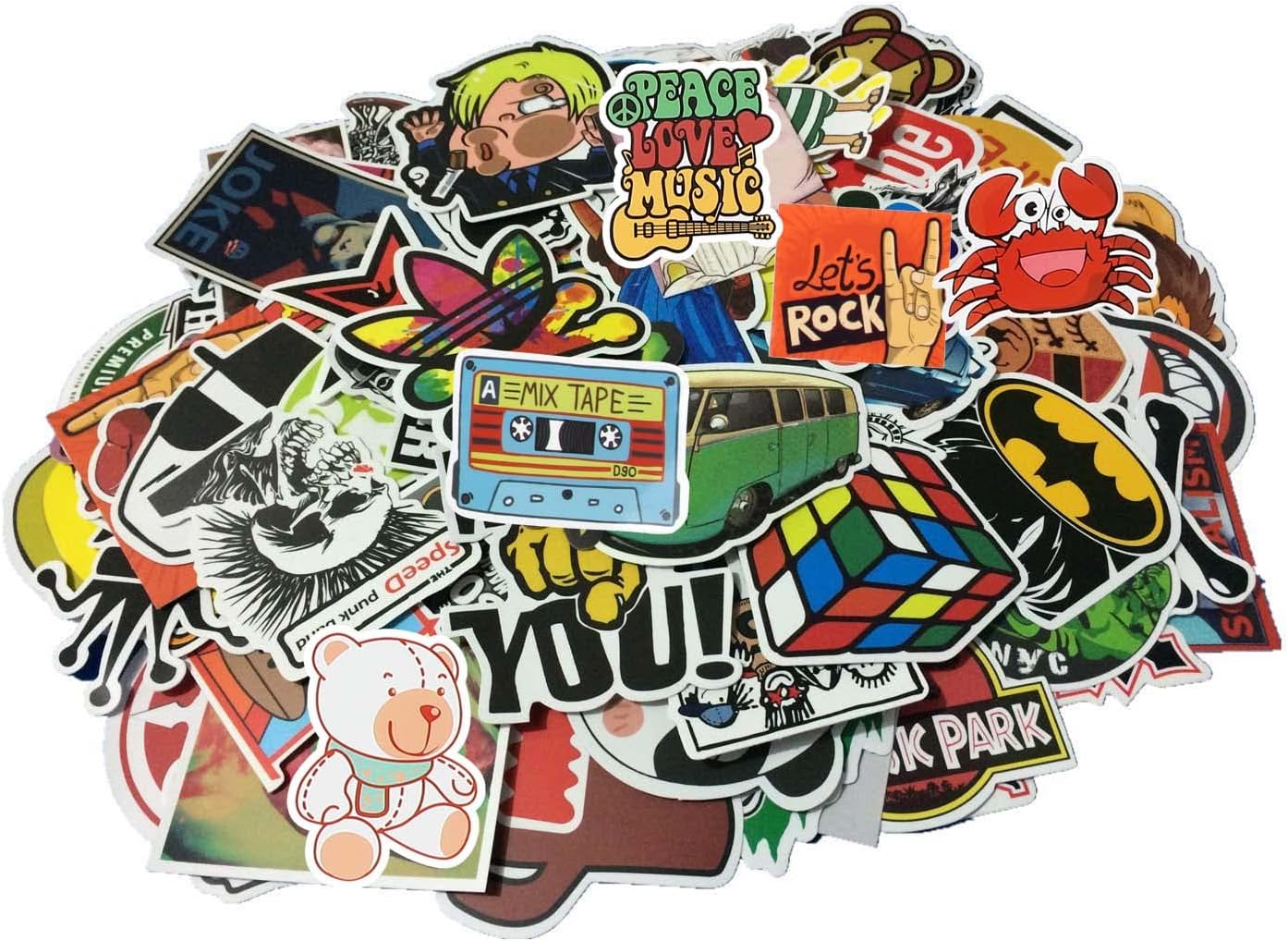 Thumbnail 6 de Cool Random Stickers Pack (55–500pcs) PVC vinyl waterproof laptop & skateboard decals