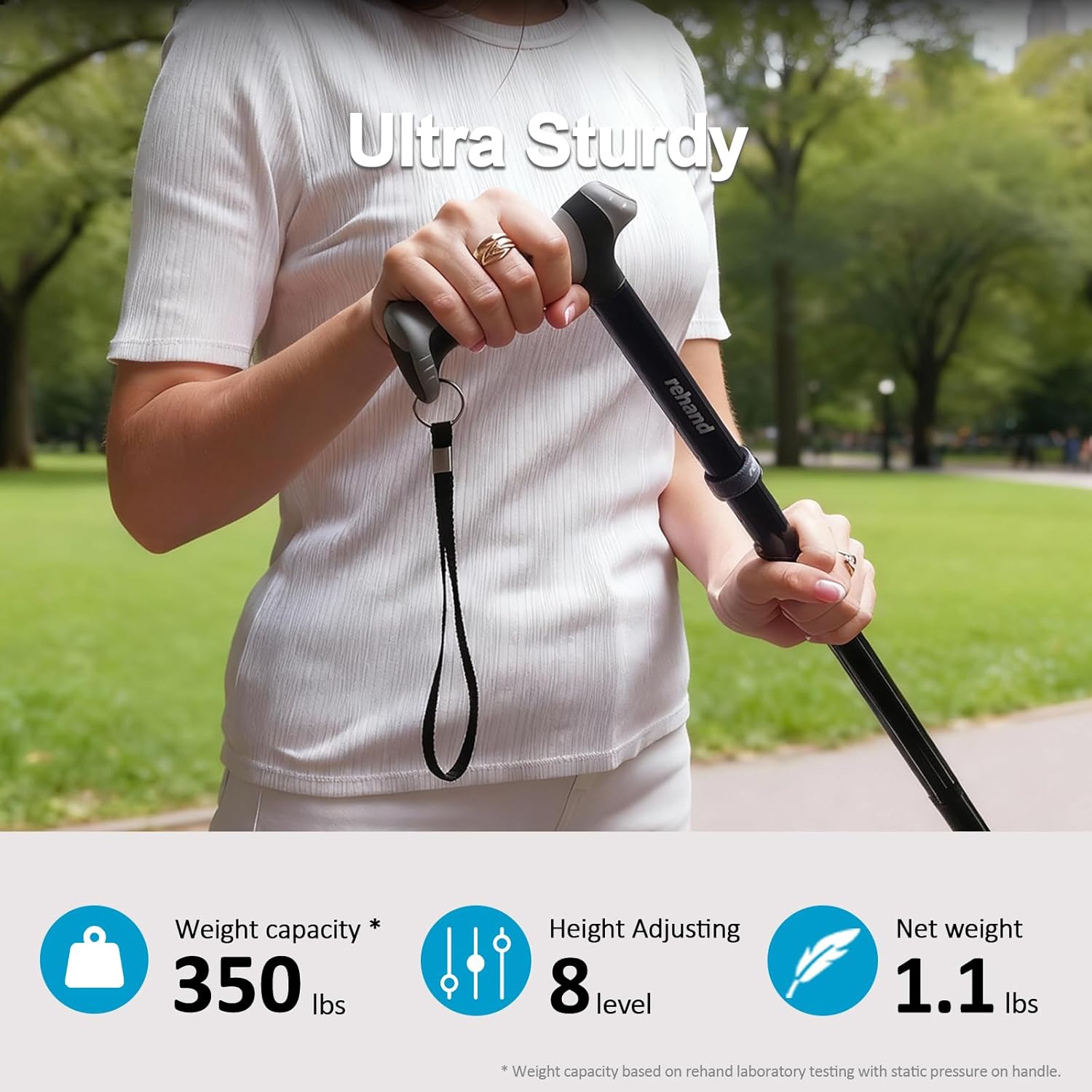 Thumbnail 2 de rehand All-Terrain Collapsible Walking Stick 8‑Height