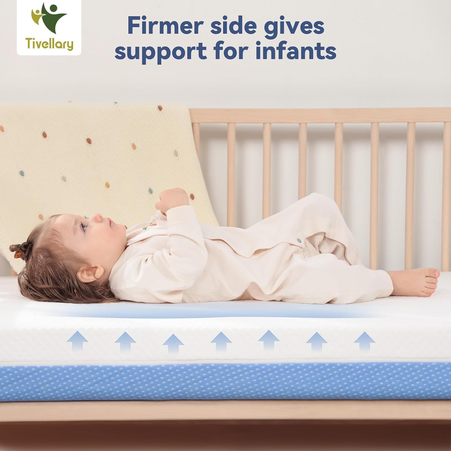 Detalle de Tivellary Memory Foam Crib Mattress