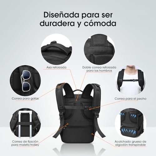 Thumbnail 4 de Samfolk Mochila de Viaje Cabina 40x20x25 (20L) con 12 Bolsillos y Sección para Zapatos
