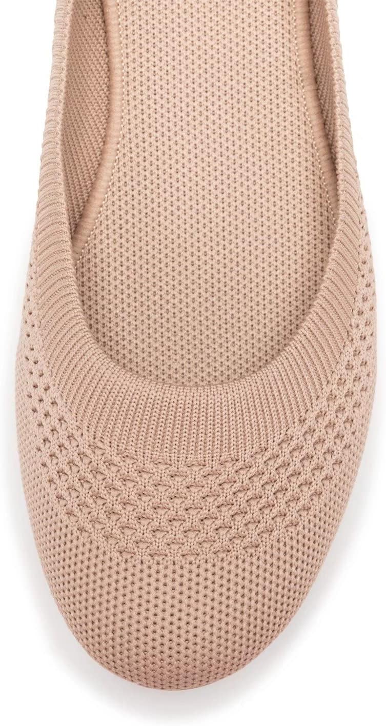 Detalle de Frank Mully Damen Ballerinas Slip On Knit – Runde Zehe, leichte Polsterung