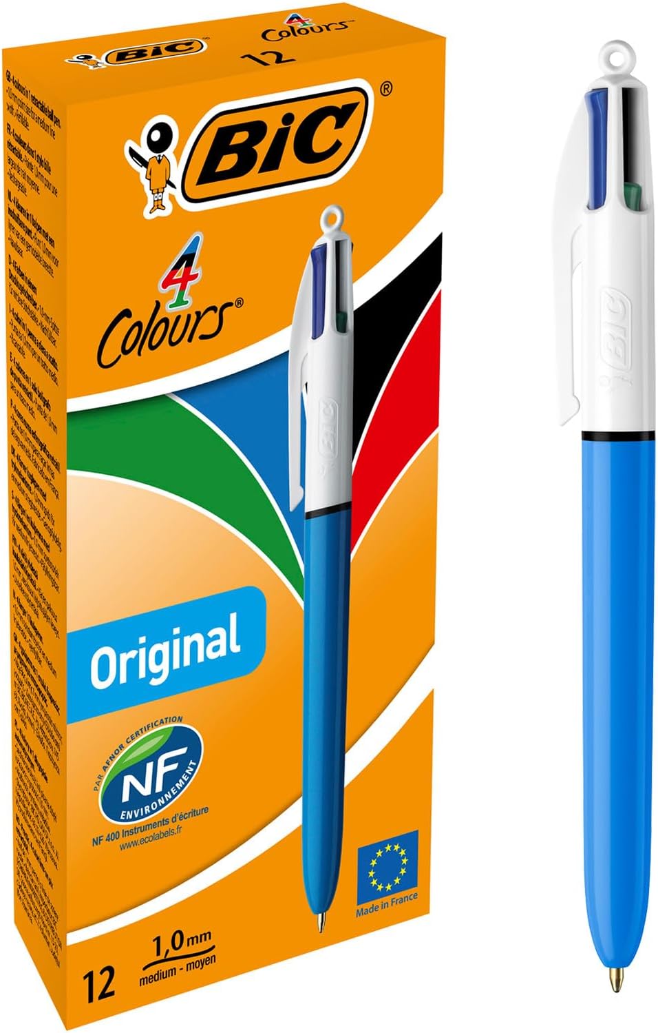 Bic Bolígrafos Original 4 colores, caja de 12 ✍