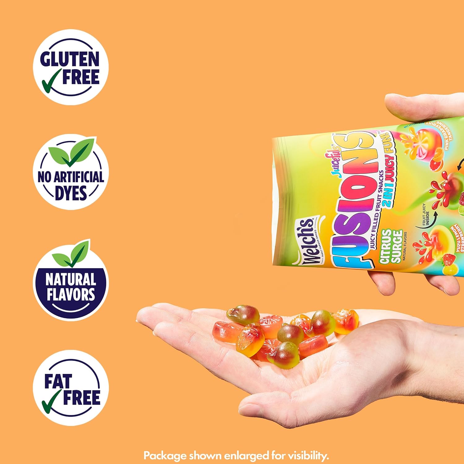 Detalle 2 de Welch's Fruit Snacks Fusions, 50-Count Variety Pack, Gluten-Free, 0.8 oz Pouches