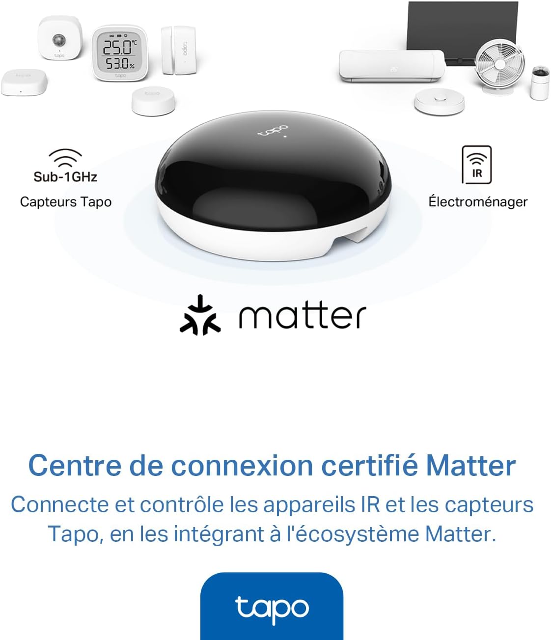 Thumbnail 5 de Tapo Télécommande Infrarouge H110 : 18 types d’appareils IR, hub Matter et commande vocale