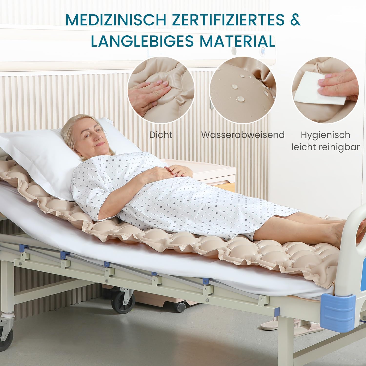 Thumbnail 5 de KEKOY Antidekubitus-Wechseldruckmatratze mit flüsterleiser Pumpe, wasserdicht – 190 x 91 cm
