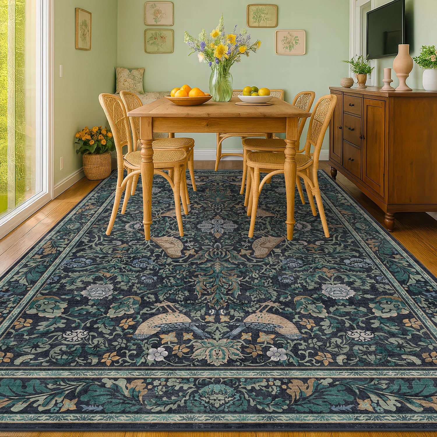 Thumbnail 2 de Moody Floral 6x9 Area Rug