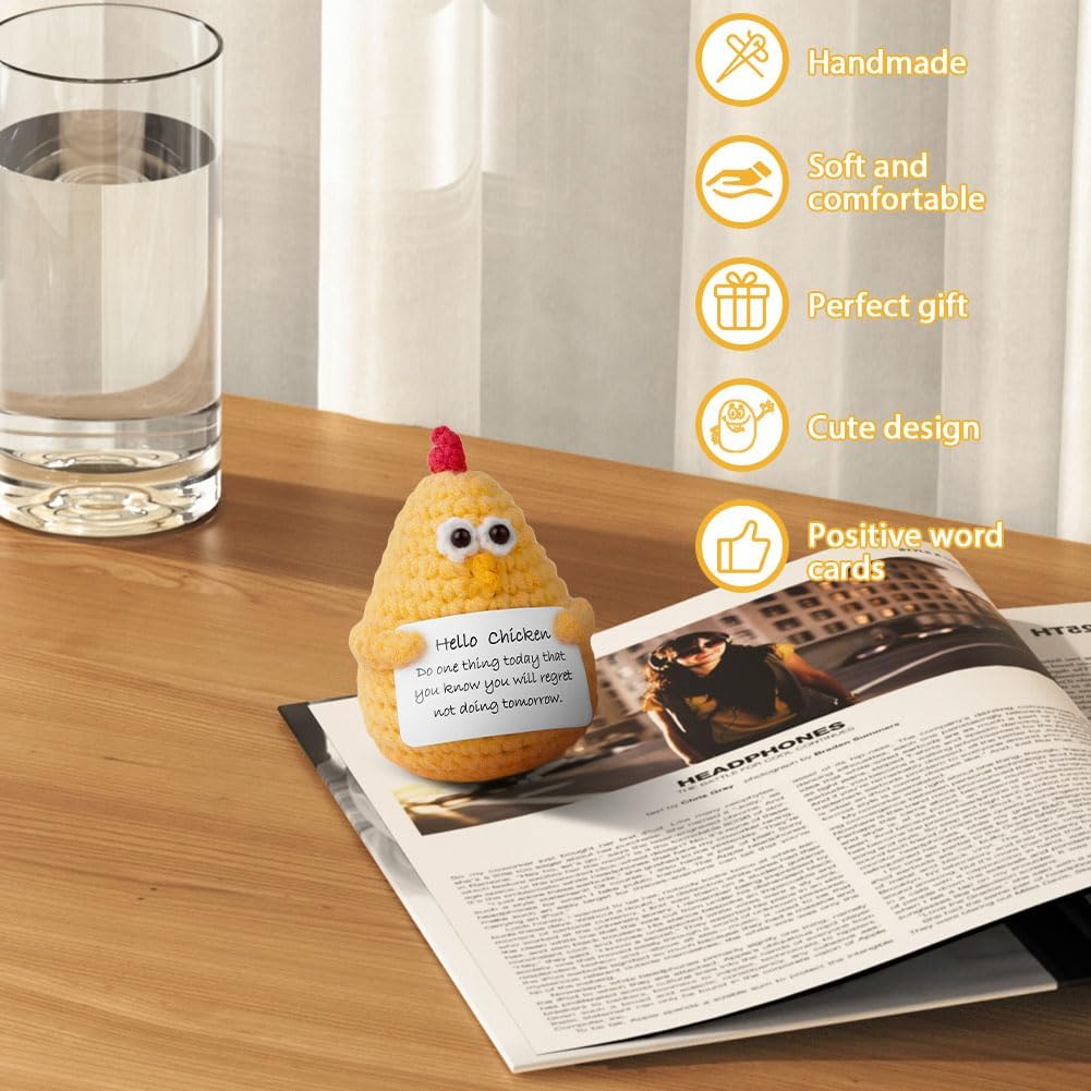 Detalle de Aolso f2bf3de8-1204-4daf-85f9-5d0612edf1c8 Knitted Yellow Chicken Positive Doll