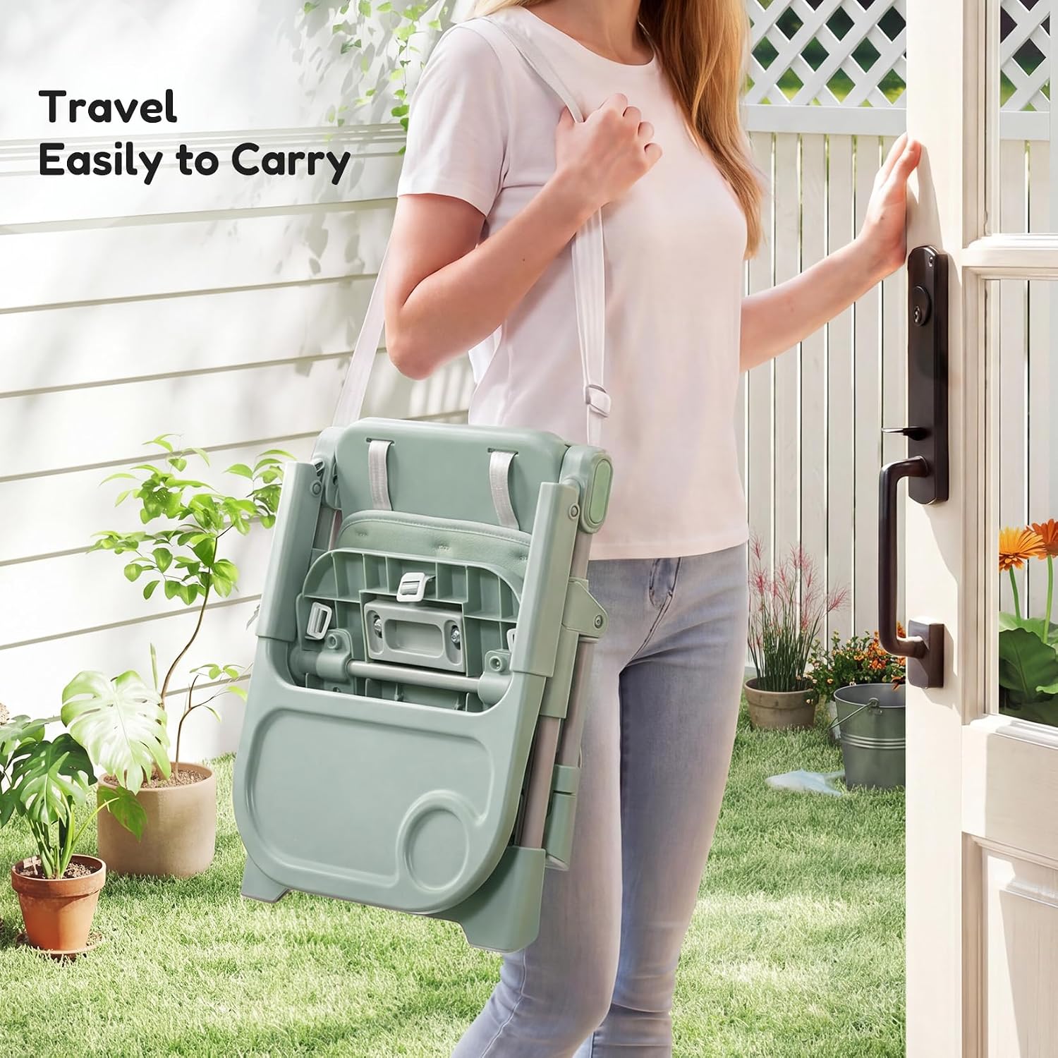 Thumbnail 5 de Ezebaby Portable Baby High Chair Booster Seat with 5-Point Harness and Adjustable Tray