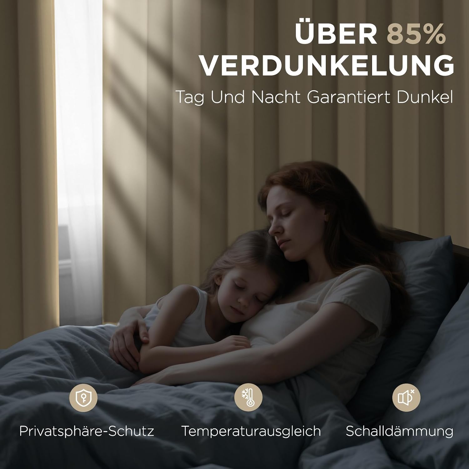 Detalle 2 de Joydeco Blickdichte Vorhänge 2er Set 137 cm