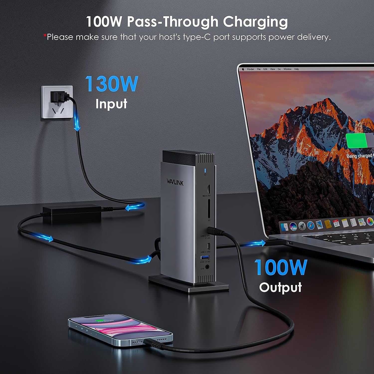 Detalle 2 de WAVLINK USB-C docking station with 100W PD
