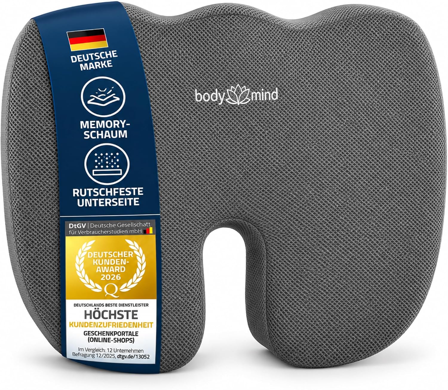 Detalle de Body & Mind orthopedisch zitkussen H2 - Medium, U-vorm en traagschuim