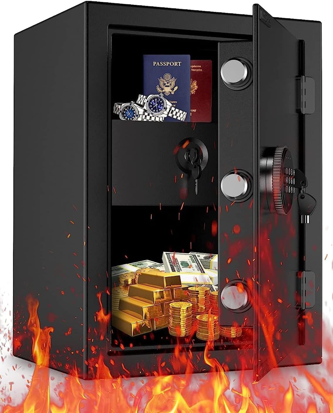 Thumbnail 6 de WASJOYE 25L Cassaforte con Chiave: Sicurezza modulare per casa e ufficio