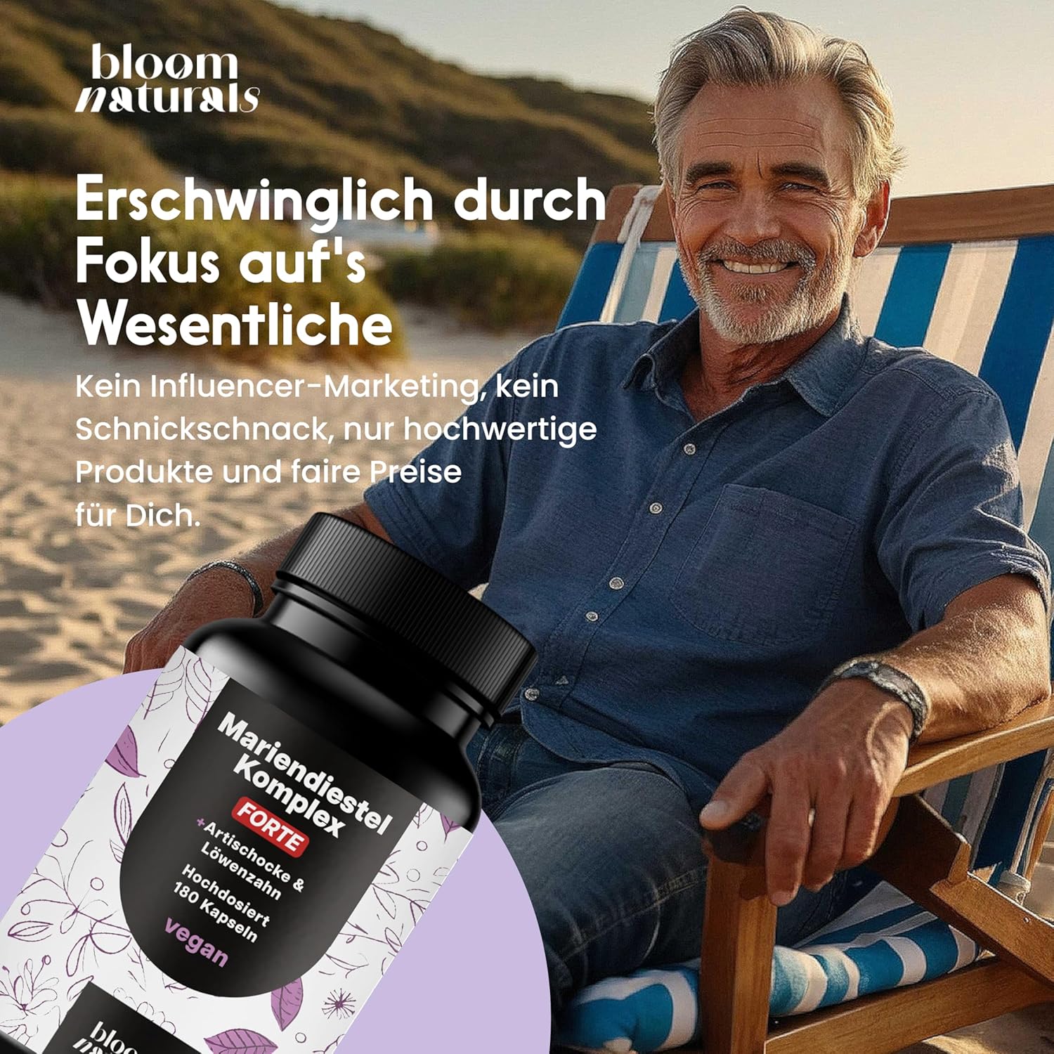 Detalle de Mariendistel Artischocke Löwenzahn Komplex Hochdosiert – 180 Kapseln (3-in-1) Vegan