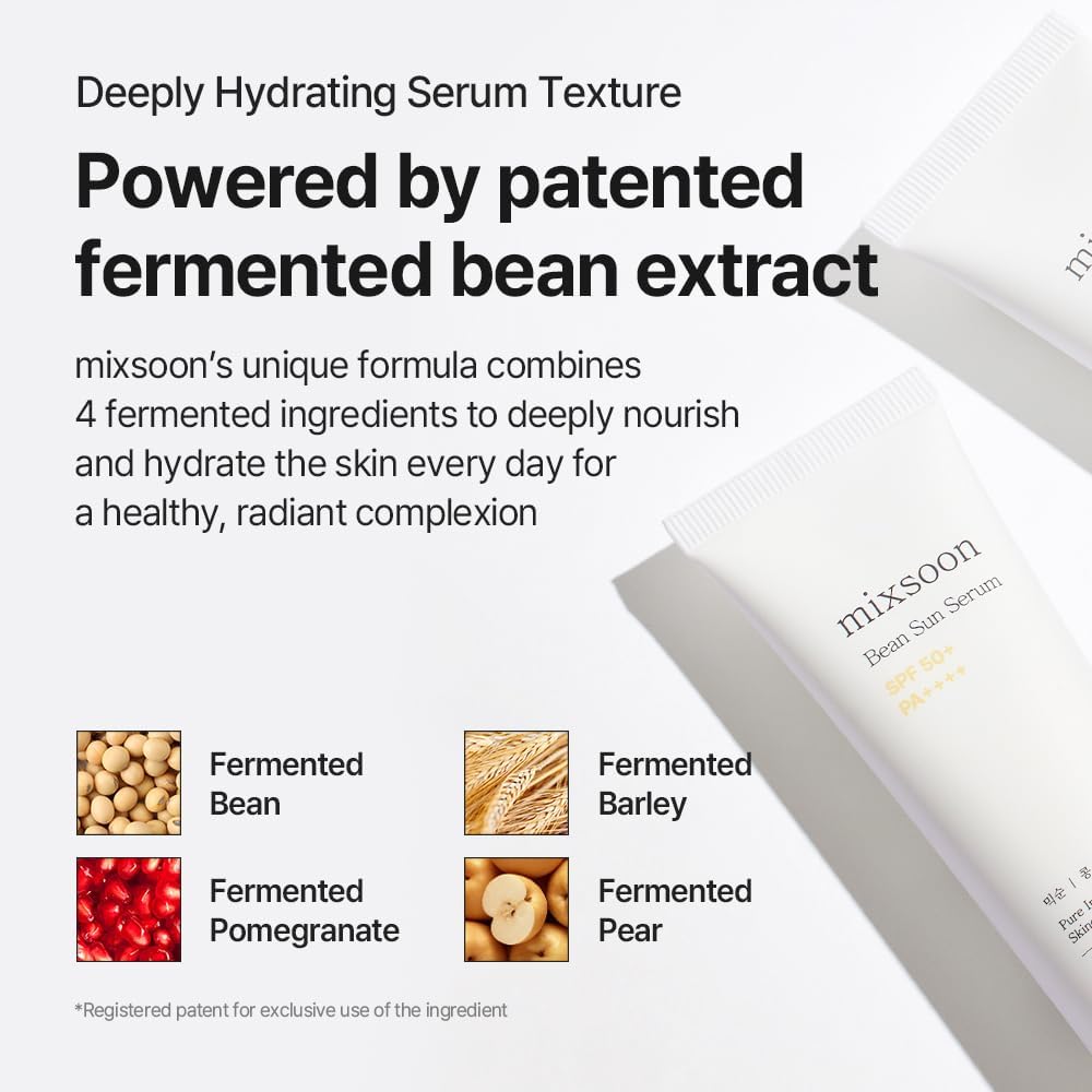 Detalle de Mixsoon Bean Sun Serum SPF 50+ PA++++: protezione leggera, idratante e reef-safe per pelli sensibili