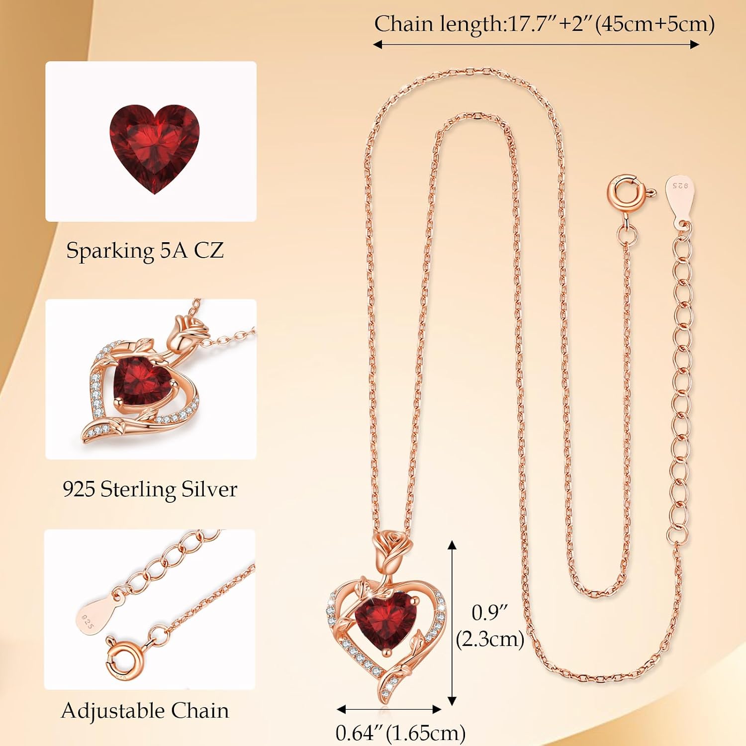 Thumbnail 4 de MISUMOR Collier Cœur Argent 925 45 cm