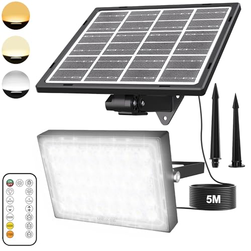 Detalle de MEIKEE Foco Solar Exterior con Mando a Distancia (78 LEDs) — Iluminación versátil para jardín y terraza