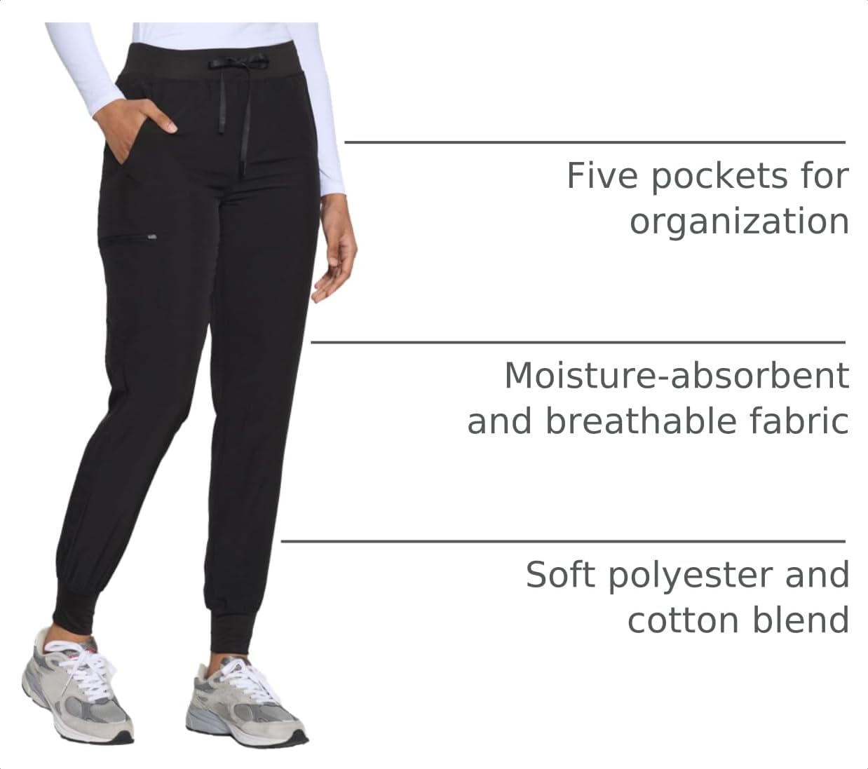 Detalle 2 de COZYFIT Womens Scrub Pants 5-Pocket Slim Jogger