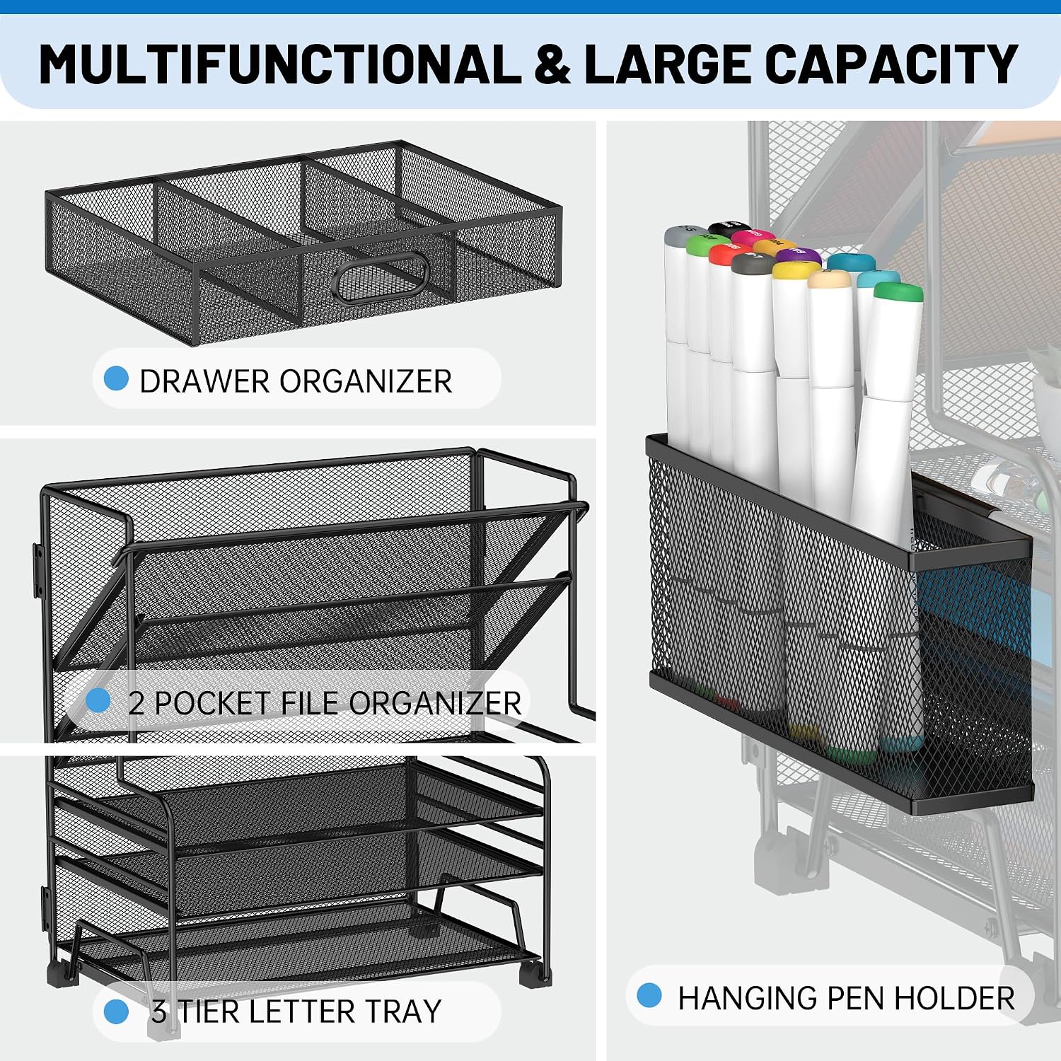 Detalle de Desk Organizer with Drawer, 5-Tier