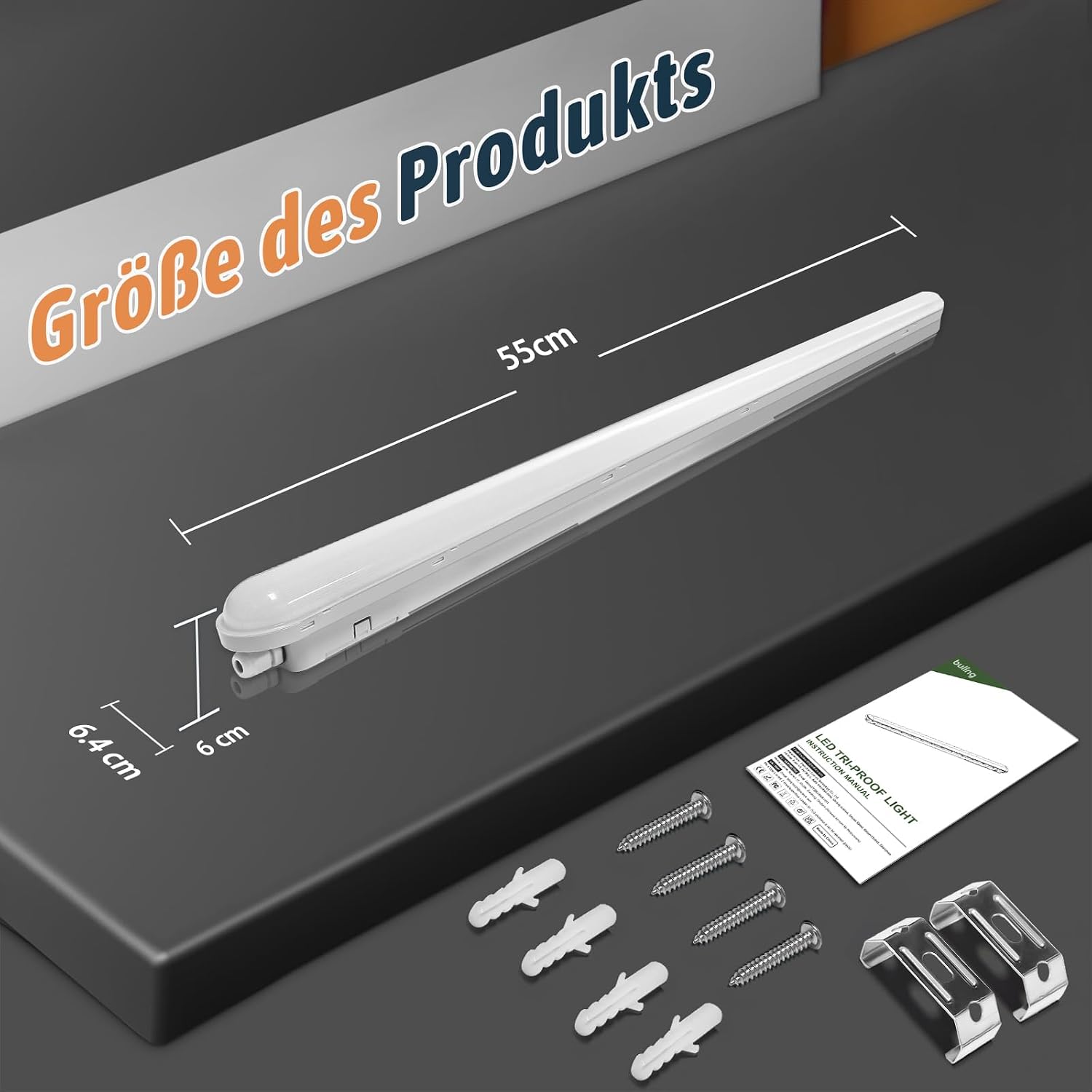 Detalle 1 de Buling Feuchtraumleuchte LED 60 cm 18 W