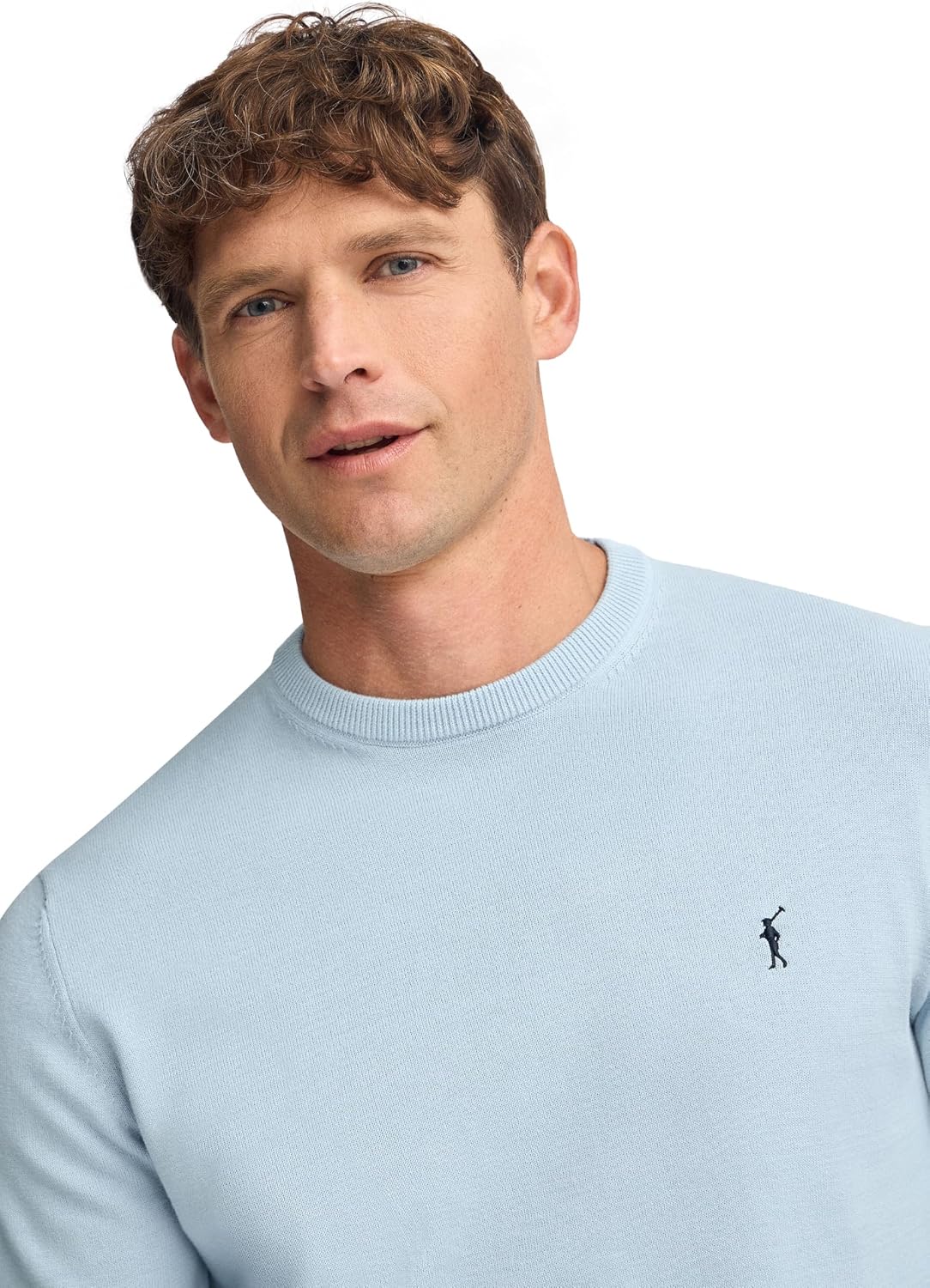 Detalle 2 de Polo Club Maglione a Treccia da Uomo con Logo e Scollo Tondo