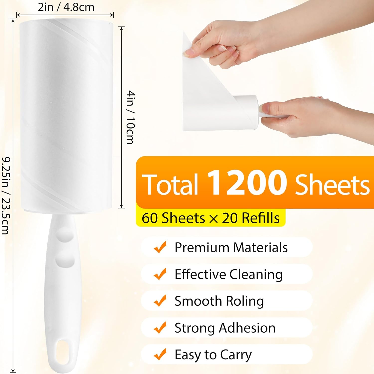 Detalle de Fusselrolle: Lint Roller Set mit 2 Abrollern und 2 Staubschutzhüllen – 60 Blatt pro Rolle, extra klebrige Haare entfernen von Kleidung, Sofa, Katzen- und Hundehaaren