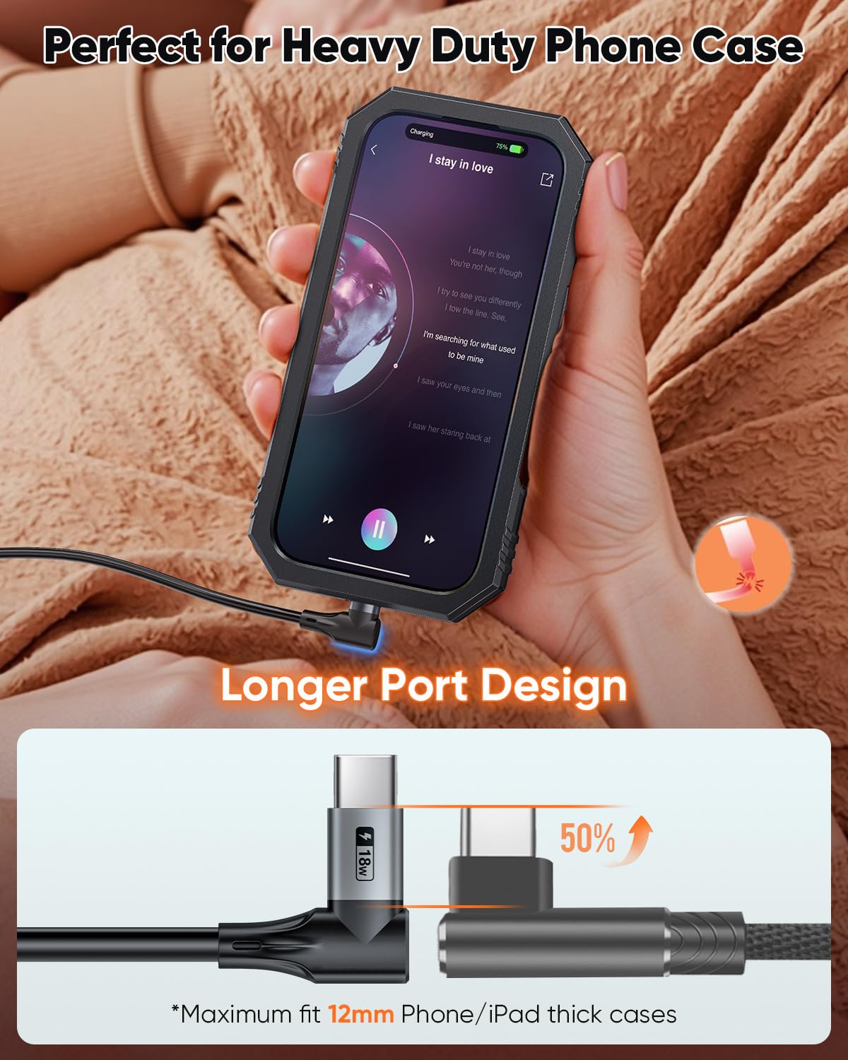 Detalle 2 de SUNGUY Câble USB C spiralé 1,5 m