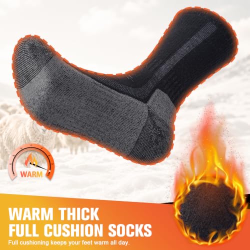 Thumbnail 6 de Veximora Merino Wool Hiking Socks, Black 9–12, 3 Pairs, Cushioned & Thermal