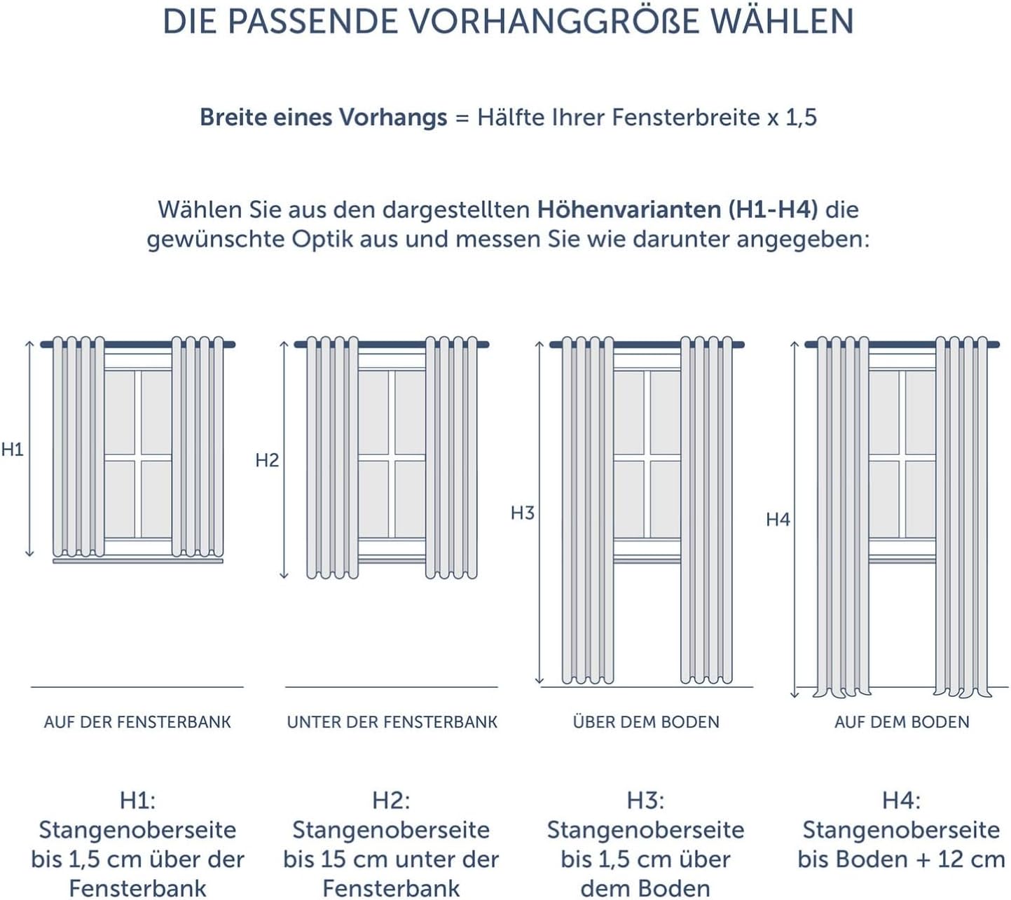 Thumbnail 6 de Blumtal 2er-Set Verdunkelungsvorhänge Blickdicht – Thermovorhänge Anthrazit, 245 x 140 cm