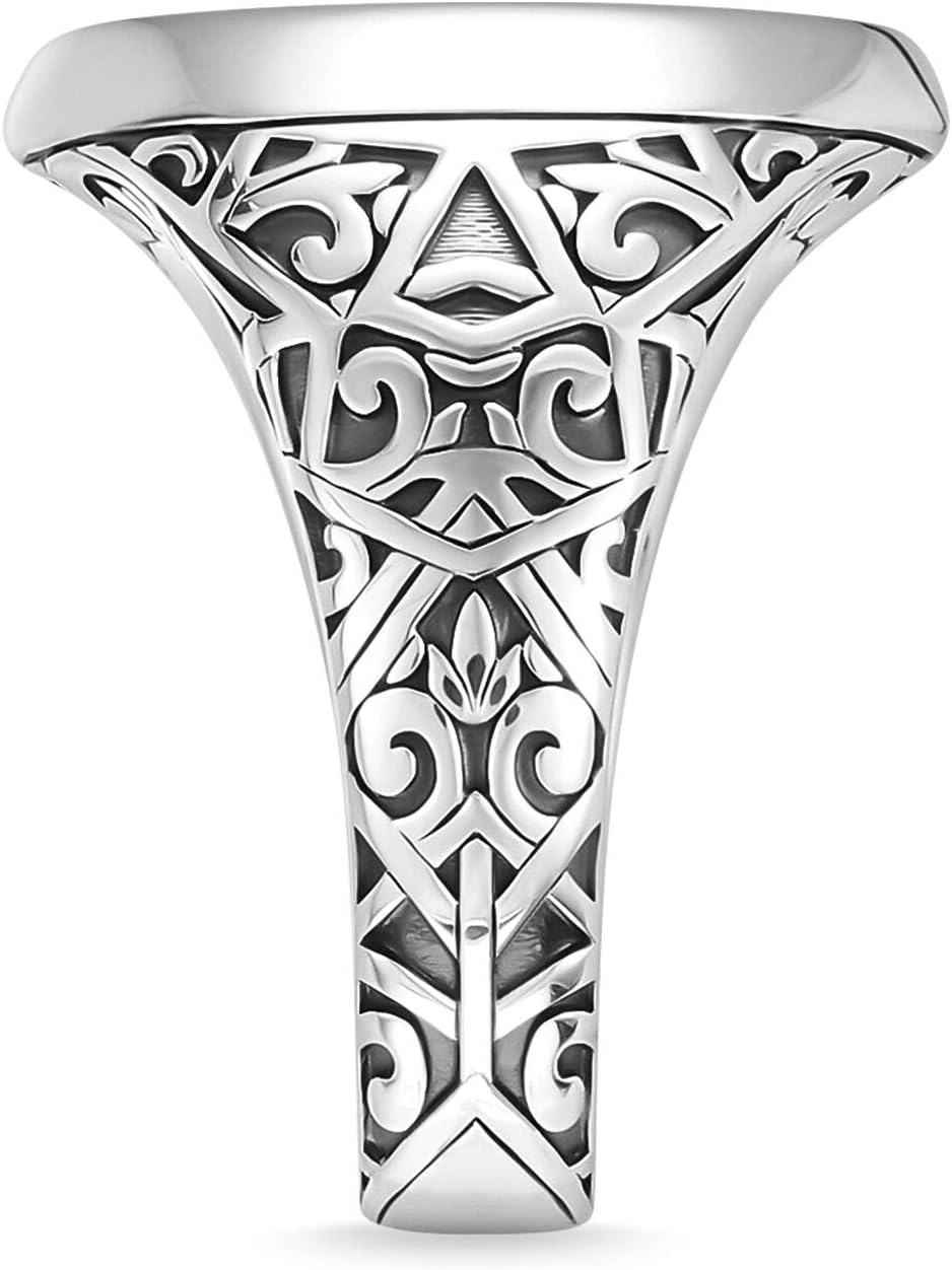 Detalle de Thomas Sabo Unisexe Homme Bague Argent Sterling 925 Noirci TR2242-698-11