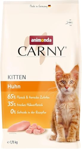 Detalle de animonda Carny Kitten Huhn (1,75 kg) – Trockenfutter für wachsende Katzenkätzchen ohne Getreide