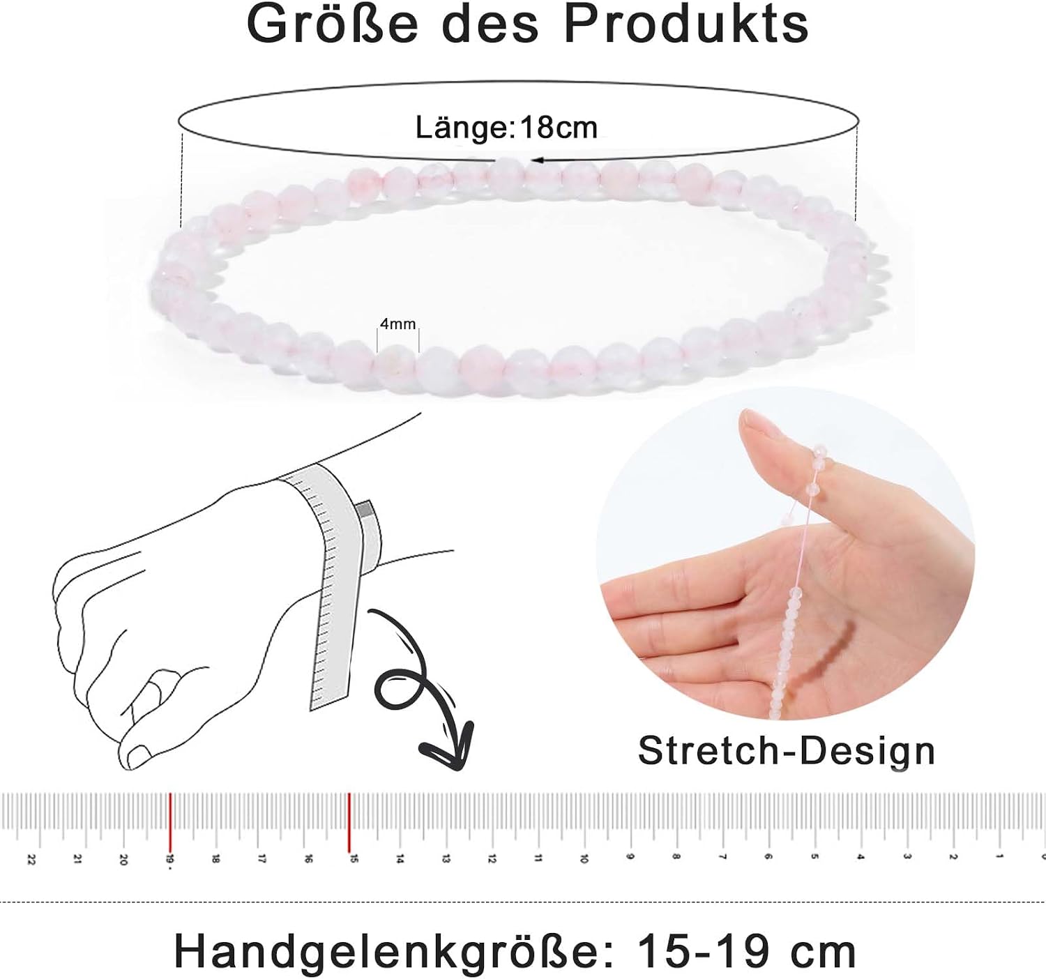 Detalle 2 de RUBY Perlenarmband Damen 4 mm đ