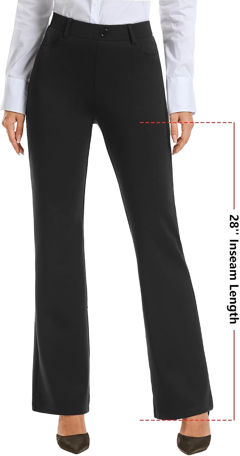 Detalle de Stelle Women Bootcut Dress Pants (28", 30", 32") with Pockets – Regular Length