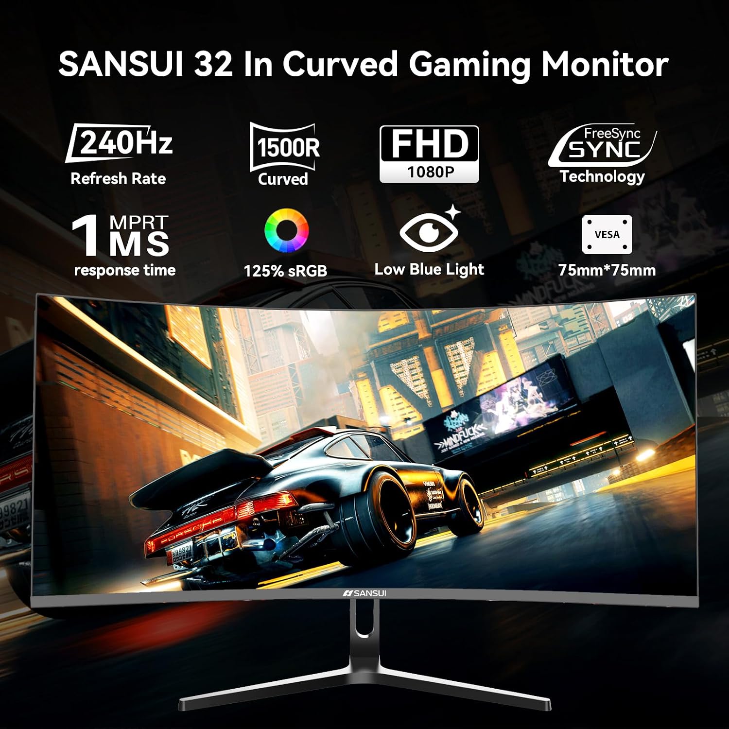 Thumbnail 6 de SANSUI 32-Inch Curved Gaming Monitor