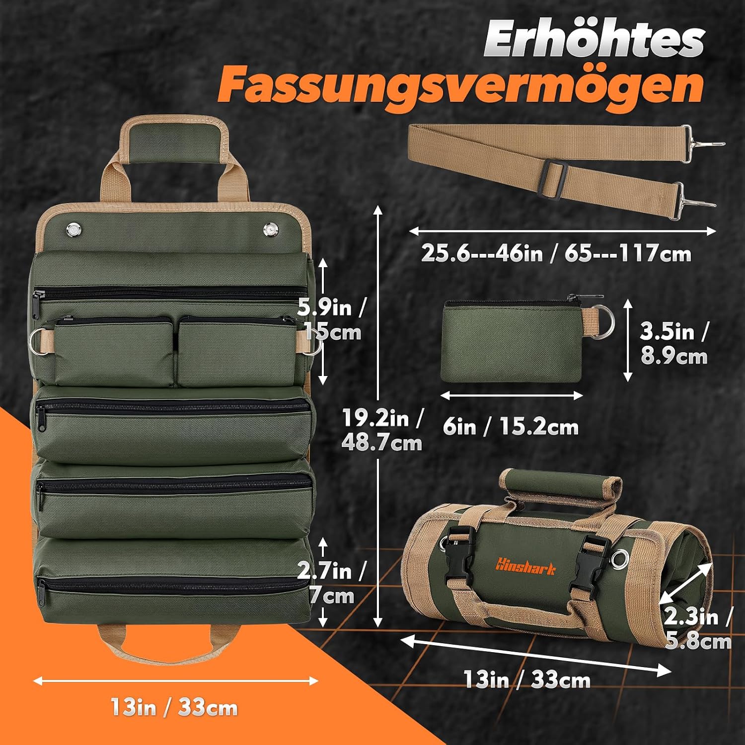 Thumbnail 3 de Hinshark Aufrollbare Werkzeugtasche