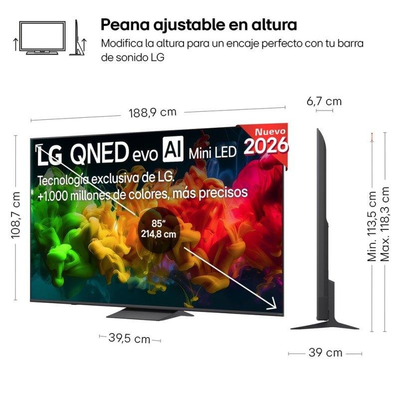 Thumbnail 3 de LG 85QNED81B6A: TV QNED MiniLED de 85 pulgadas, 4K con WebOS, HDR10 Pro y antirreflejos