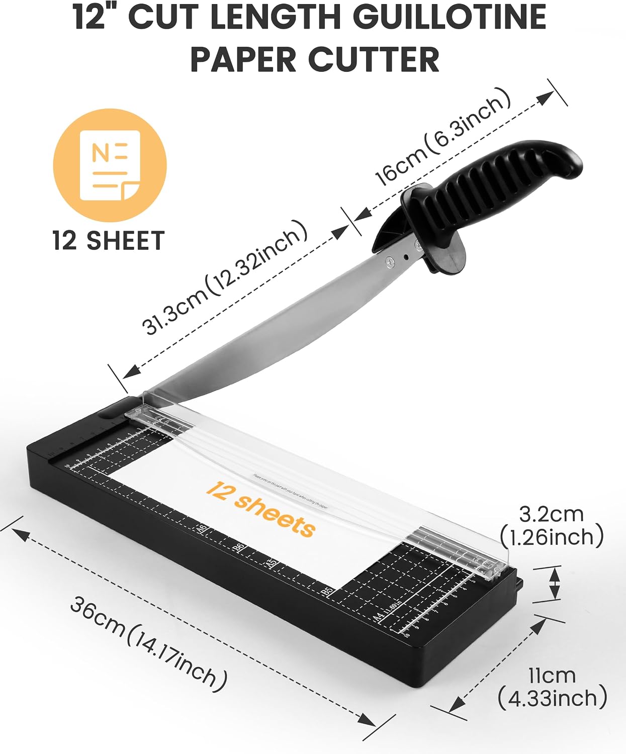 Detalle 2 de MAKEASY STC408-S 12-Inch Guillotine Paper Cutter with Corner Rounder