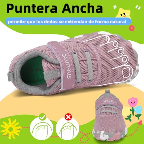Detalle de SAGUARO Barefoot Niños - Zapatillas de Trail Minimalistas para Niños (Malva Morado, 31 EU)