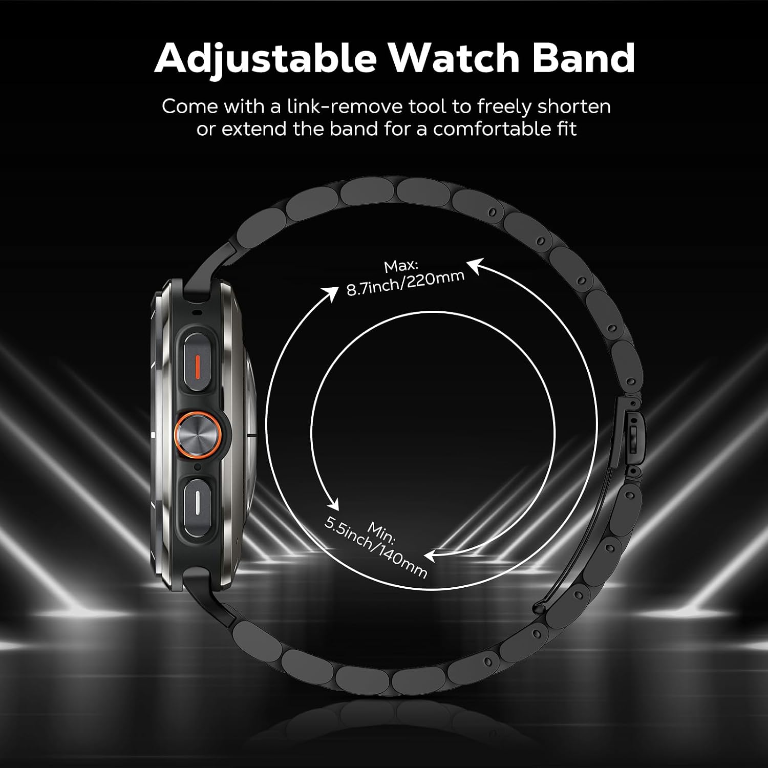 Thumbnail 4 de MoKo Stainless Steel Metal Strap for Samsung Galaxy Watch Ultra 47mm (2024) – Fold Clasp Replacement Band