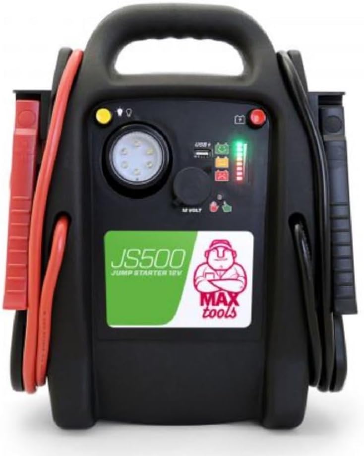 Detalle de MAXTOOLS JS500 2200 A 22 Ah: Avviatore di Emergenza 12V per Auto e Furgoni con LED e USB