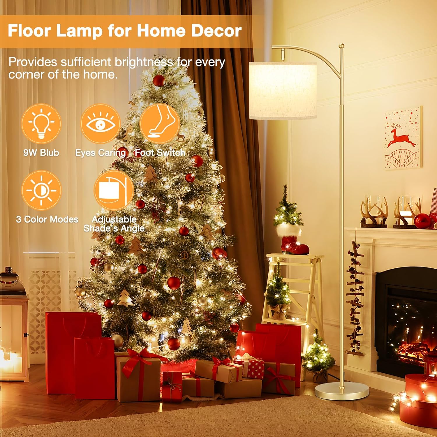 Thumbnail 1 de Aooshine Floor Lamp 61in Gold