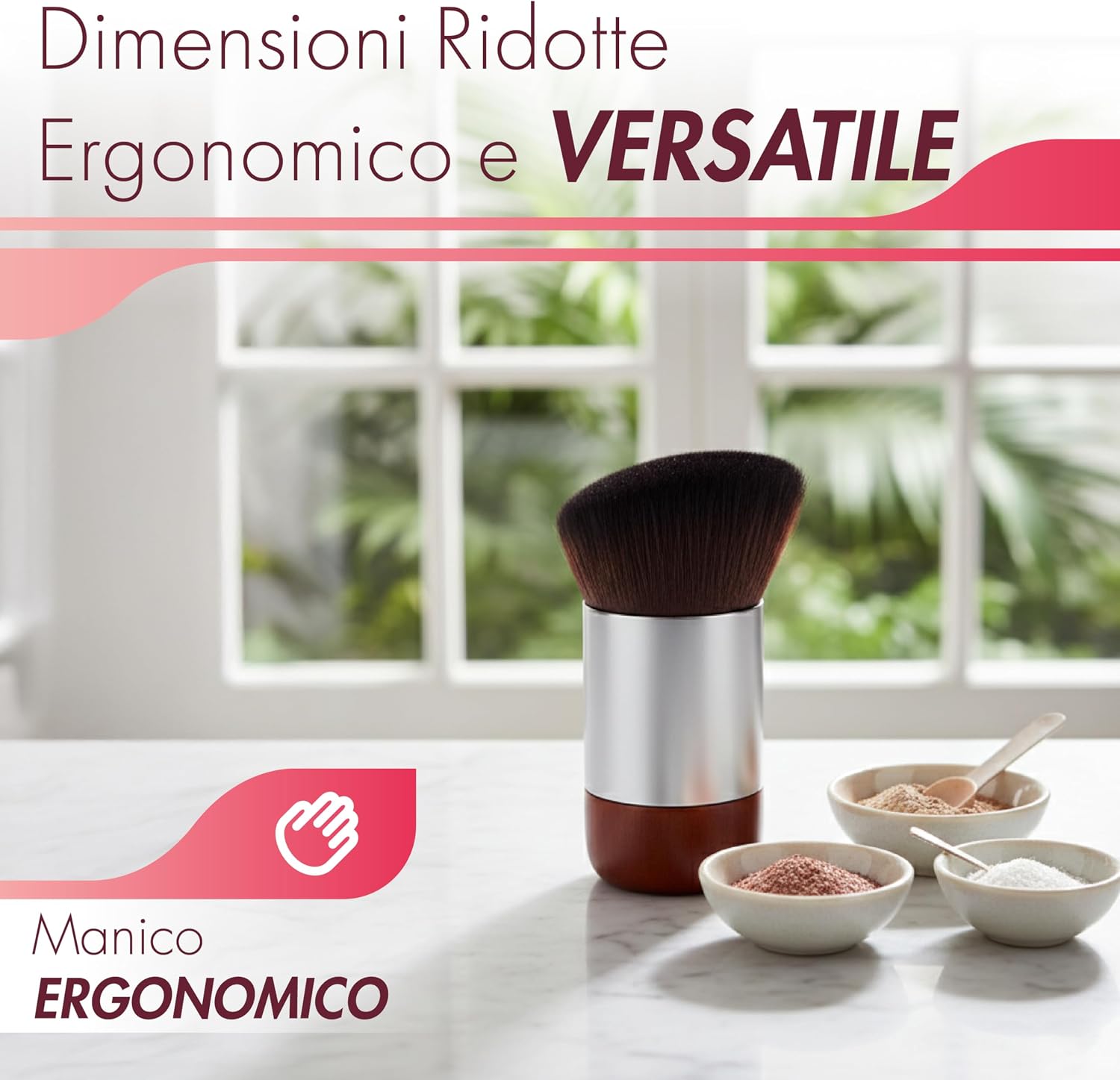 Detalle 2 de Pennello Fondotinta Kabuki Professionale: applicazione uniforme e finitura naturale