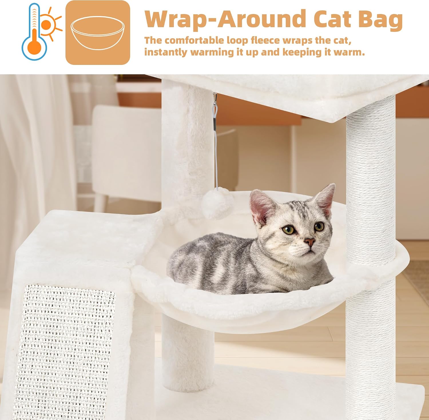 Detalle 1 de YOUPETSER YOUPET-04 Cat Tree with Scratching Board and Toy Balls