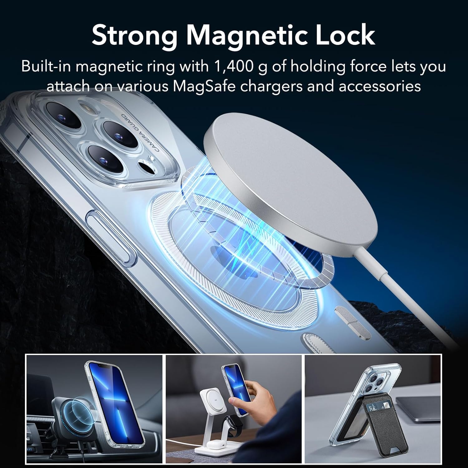 Thumbnail 4 de Coque ESR Zero en silicone/TPU transparent pour iPhone 13 Pro avec MagSafe