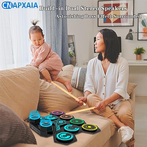 Thumbnail 1 de CNAPXAIA Batteria Elettronica Portatile a 9 Pad con Bluetooth e Altoparlanti Integrati