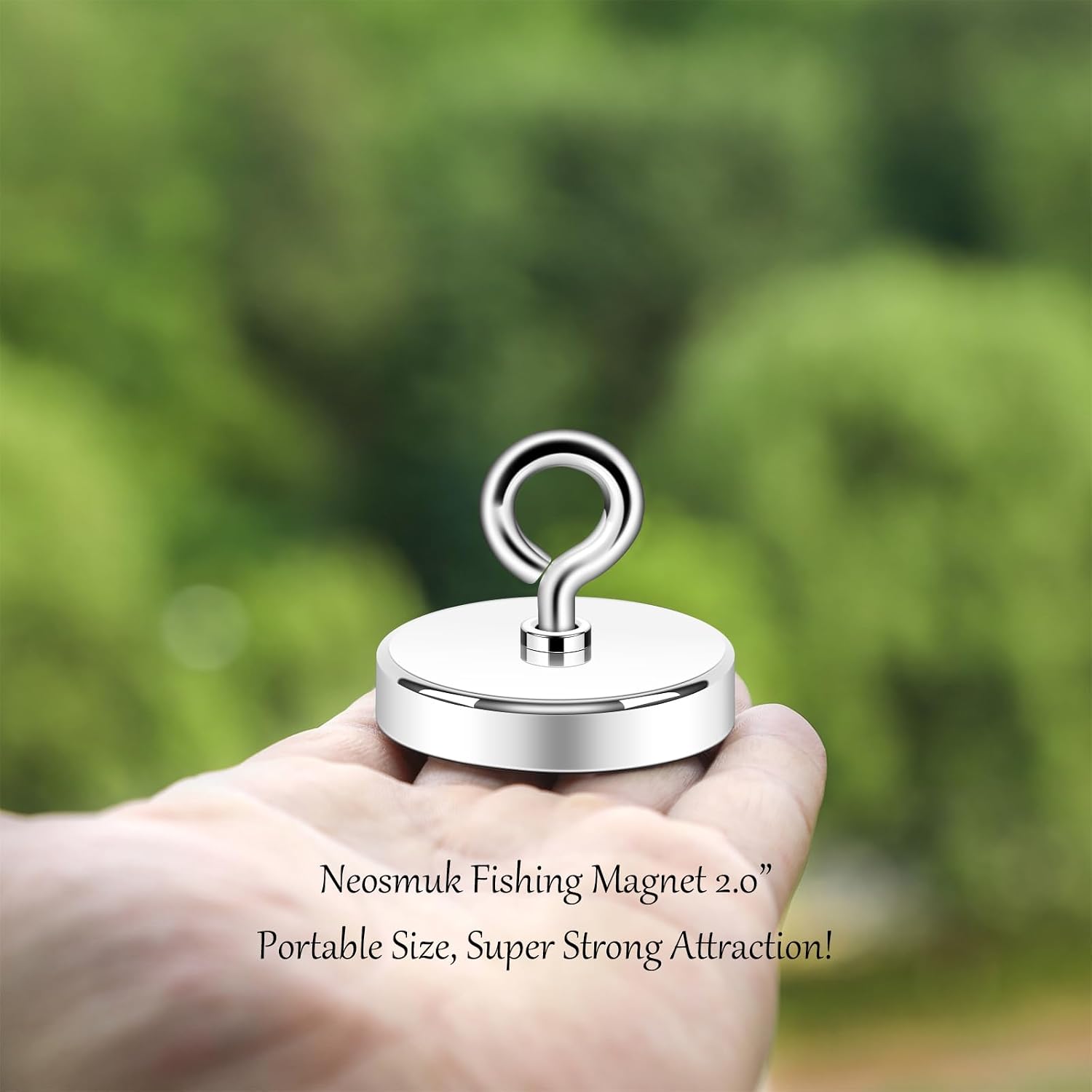 Detalle de Neosmuk Fishing Magnet 300 lb+ — Robust CNC Machined Base with High-Powered Neodymium Magnet