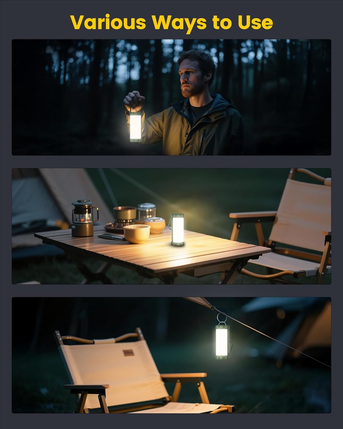 Thumbnail 5 de Glocusent Lampe Camping rechargeable 106 LED 1200 lm, IP68, 5 modes (dont SOS) – compacte