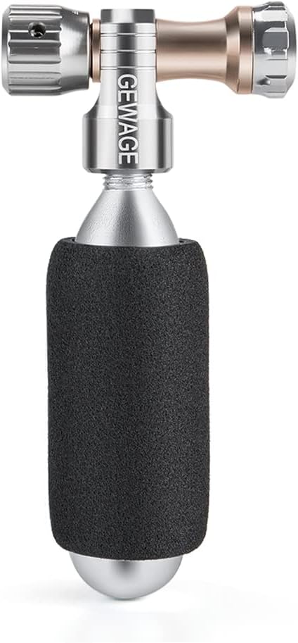 Detalle 2 de GEWAGE GE-0046 pompka CO₂ do roweru, Presta i Schrader, 4 naboje 16 g