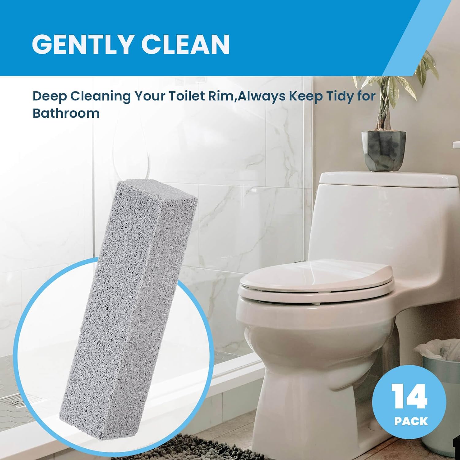 Detalle de Riuja FSS-0820-1 Pumice Stone Cleaner, 14-Pack for Toilet and Tile Cleaning