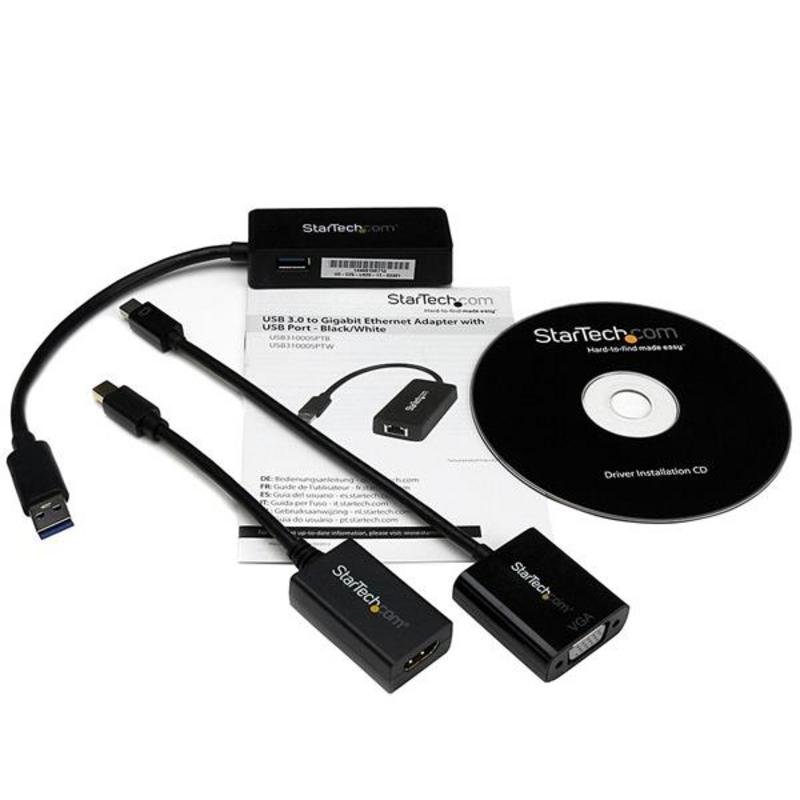 Detalle 2 de Juego de Adaptadores StarTech para Surface Pro 4/3/2: Mini DisplayPort a HDMI y VGA, USB 3.0 y Ethernet